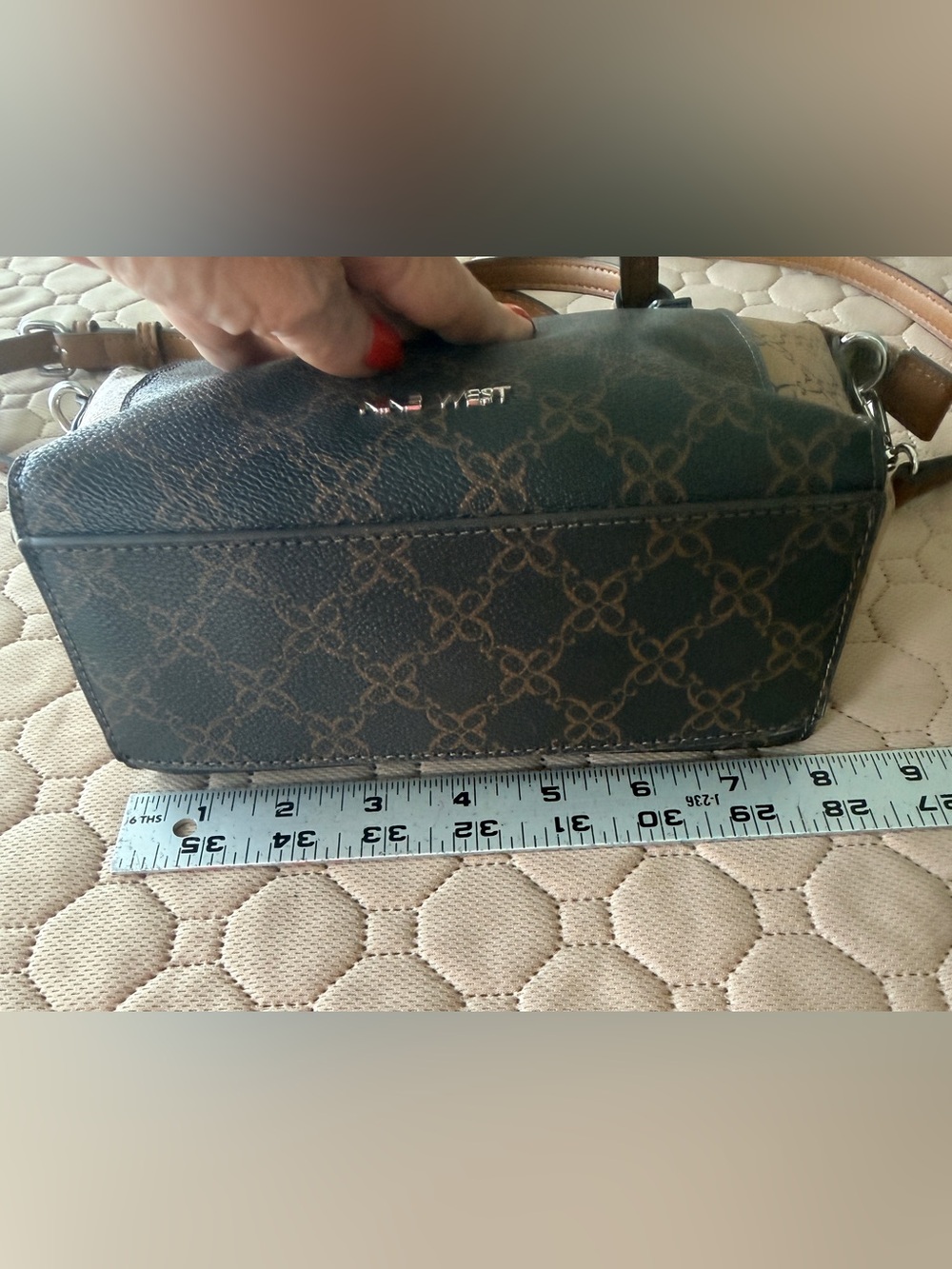 Nine West EUC Coated Canvas
Mini Satchel/Crossbody
Handbag clean interior - Picture 8 of 13